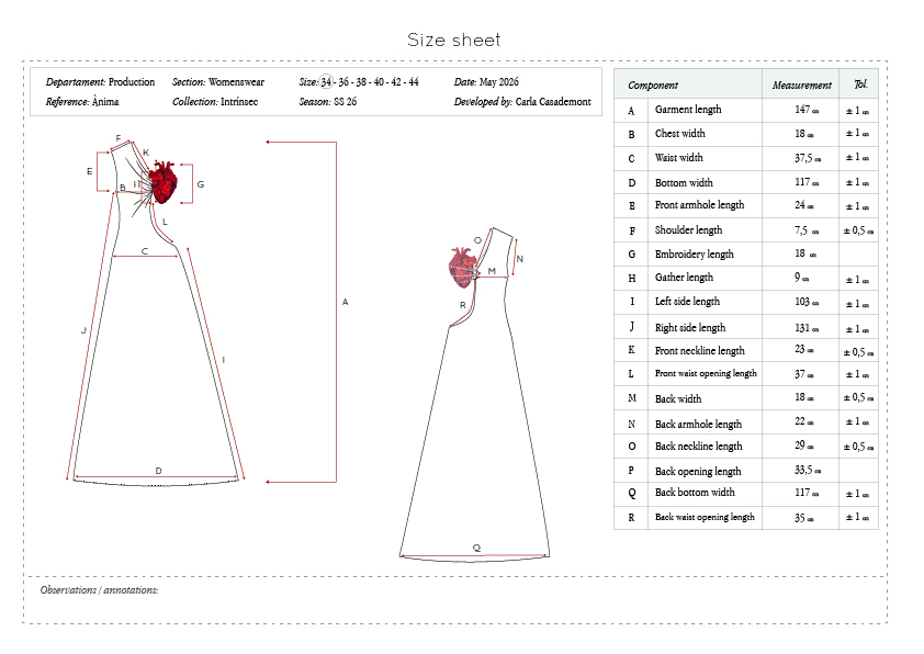 Size sheet